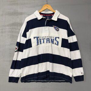 Rare Tommy Hilfiger NFL Tennessee Titans Retro Rugby Collared Shirt XL